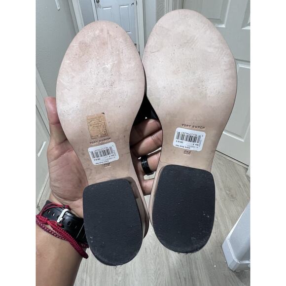 Tory Burch Black and Gold Heels - Picture 5 of 8